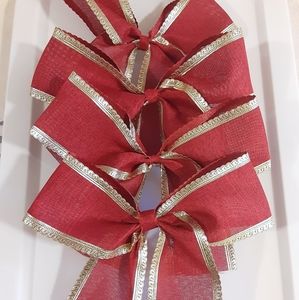 4 Red Handmade Christmas Premium Gifting Ribbons